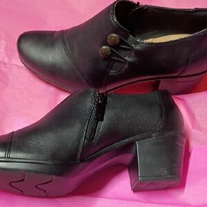 Clarks Black Heeled Boots for Women
